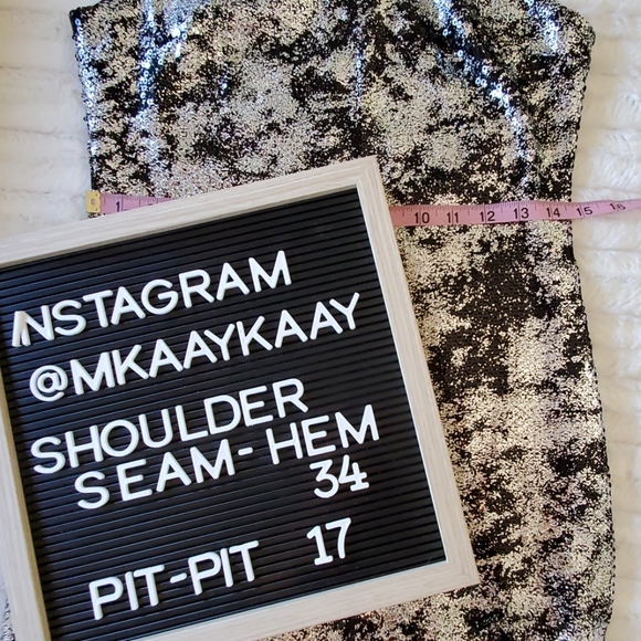 Soprano Silver/black sleeveless metallic sequin dress Med. NWT - Picture 6 of 8